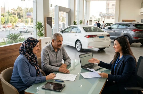 Customer getting answers about their car loan